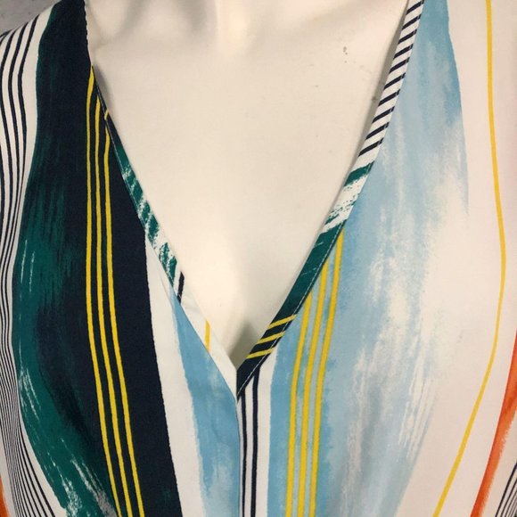 Womens NWT BCBGMAXAZRIA Stripe Tie Front Crop Top - Picture 4 of 9